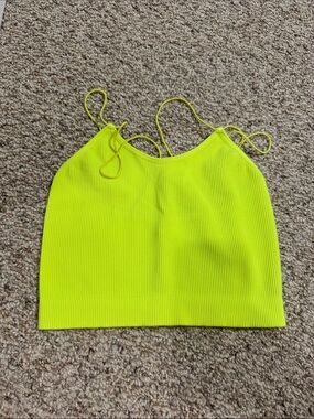 Neon Ribbed Crop Top